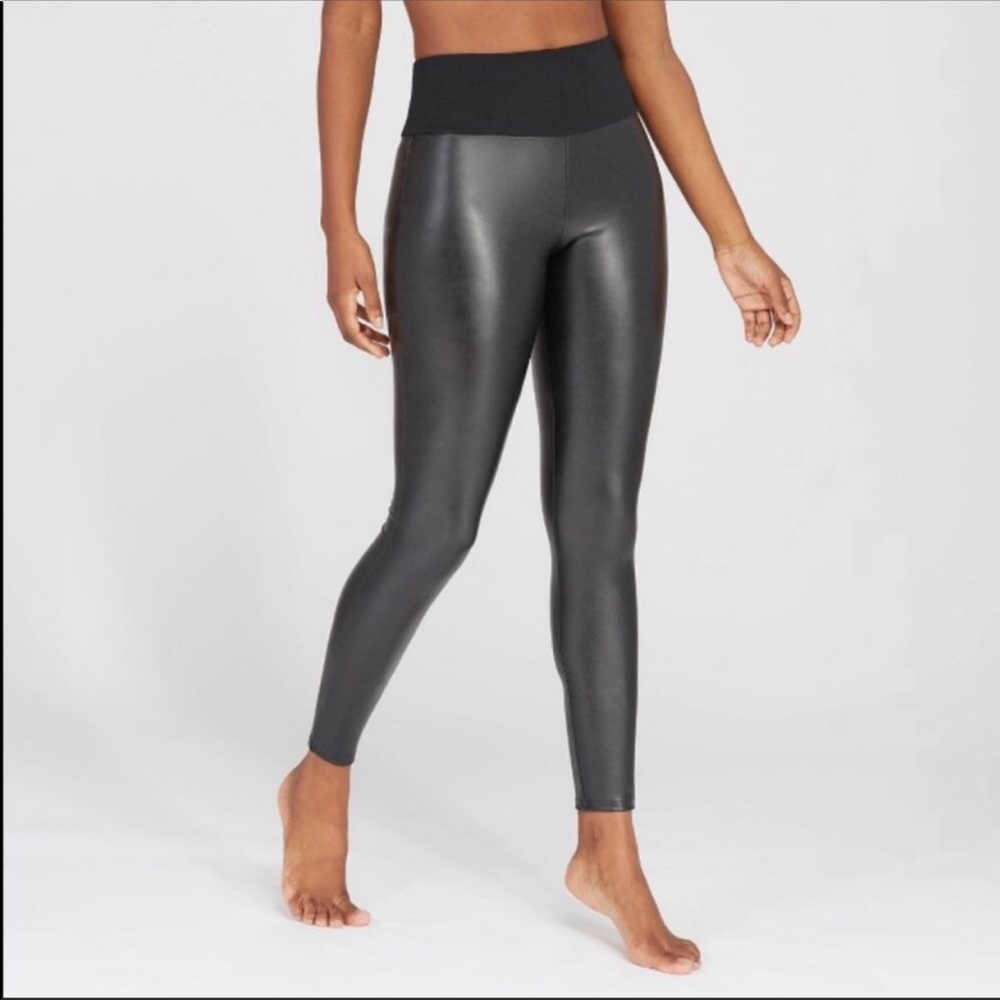 SPANX Black Faux Leather Leggings